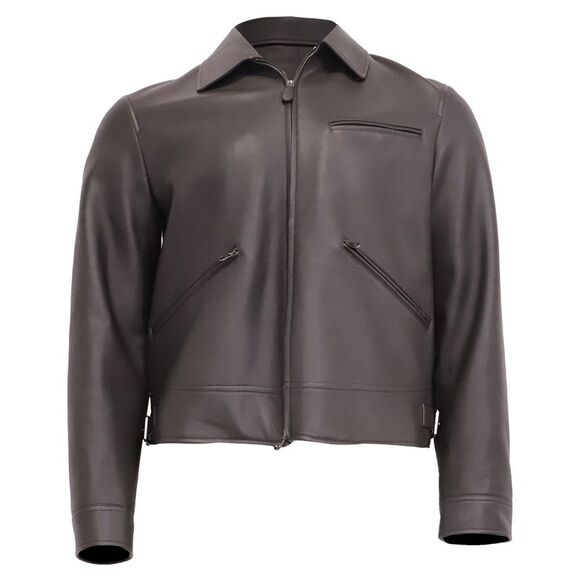 Loro Piana Other - Loro Piana Yabu Hidden-Zipped Jacket in Black Calf Leather